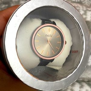 Nanette Brushed black link with pink and Gold detailsNWT